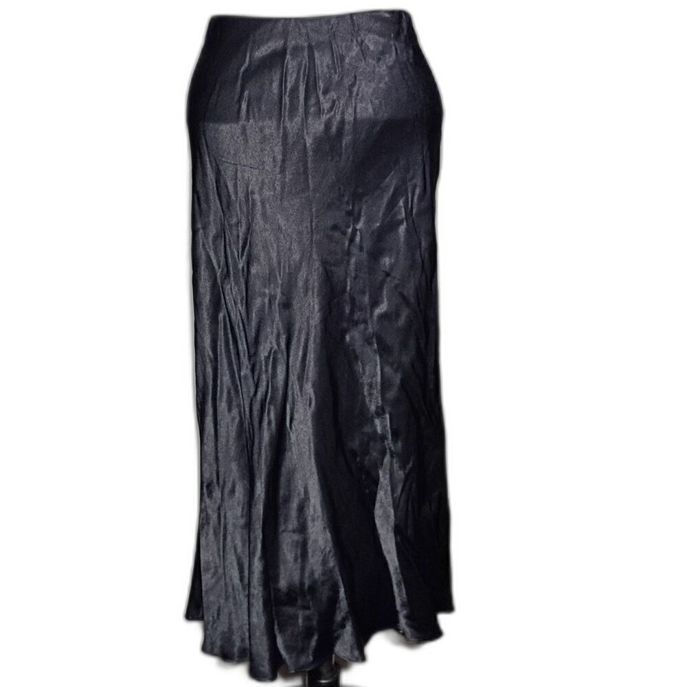 Nordstrom Black Slip Midi Length M Soft Inside Silky Outside Below Knee